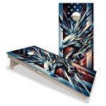 Patriotic Eagle Cornhole Board Set - No Bounce!
