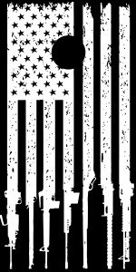 Patriotic Guns American Flag Cornhole Board Wrap