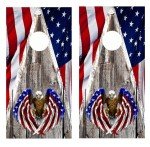 Patriotic Eagle American Flag Cornhole Board Wraps