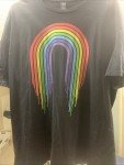 2XL Black Rainbow Pride T-Shirt for July 4th