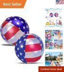 16-Inch USA Flag Beach Balls for 4th of July