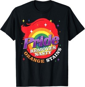 Retro Orange Stain Remover Pride Month T-Shirt