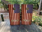 Patriotic USA Flag Cornhole Board Wraps