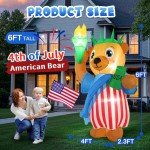 6ft Patriotic LED Inflatable Decorations for 4th of July