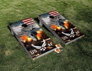Patriotic American Flag Cornhole Board Vinyl Wraps