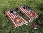 Patriotic American Flag Cornhole Board Vinyl Wraps