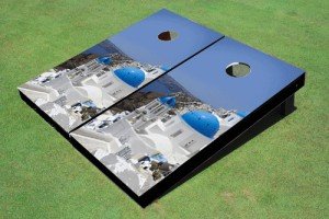 Greek Island Design Cornhole Boards for July 4th