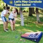 USA-Themed Inflatable Pool Cornhole Game Set