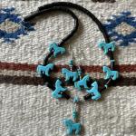 Turquoise Cowgirl Horse Necklace with Sterling Clasp