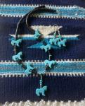 Turquoise Cowgirl Horse Necklace with Sterling Clasp