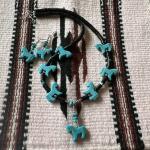 Turquoise Cowgirl Horse Necklace with Sterling Clasp