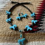 Turquoise Cowgirl Horse Necklace with Sterling Clasp