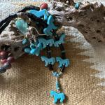 Turquoise Cowgirl Horse Necklace with Sterling Clasp