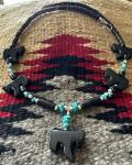 Cowgirl Black Beauty Agate Horse Necklace 18”