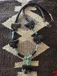 Cowgirl Black Beauty Agate Horse Necklace 18”