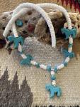Turquoise Rodeo Necklace with Silver Clasp 18”