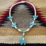 Turquoise Rodeo Necklace with Silver Clasp 18”