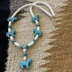 Turquoise Rodeo Necklace with Silver Clasp 18”
