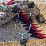Black Agate Horse Necklace with Sterling Clasp