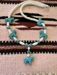 Turquoise Rodeo Necklace with Silver Clasp 18”