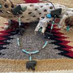 Black Agate Horse Necklace with Sterling Clasp