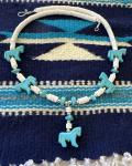 Turquoise Rodeo Necklace with Silver Clasp 18”