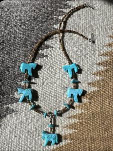 Turquoise Horseshoe Necklace with Silver Clasp
