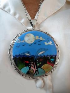 Turquoise Gemstone Sterling Silver Pendant Necklace