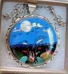 Turquoise Gemstone Sterling Silver Pendant Necklace