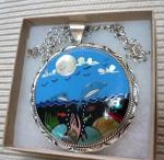 Turquoise Gemstone Sterling Silver Pendant Necklace