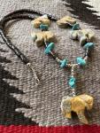 Lava Agate Horse Necklace with Turquoise Accents