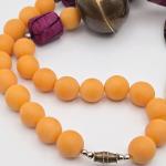 Vintage 1970s Brass and Shell Necklace with Beads