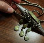 Boho Tribal Necklace with Yellow Green Gemstones