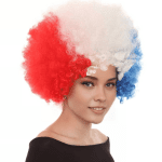 Light-Up Rainbow Patriotic Wig (Red, White, Blue)