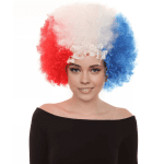 Light-Up Rainbow Patriotic Wig (Red, White, Blue)
