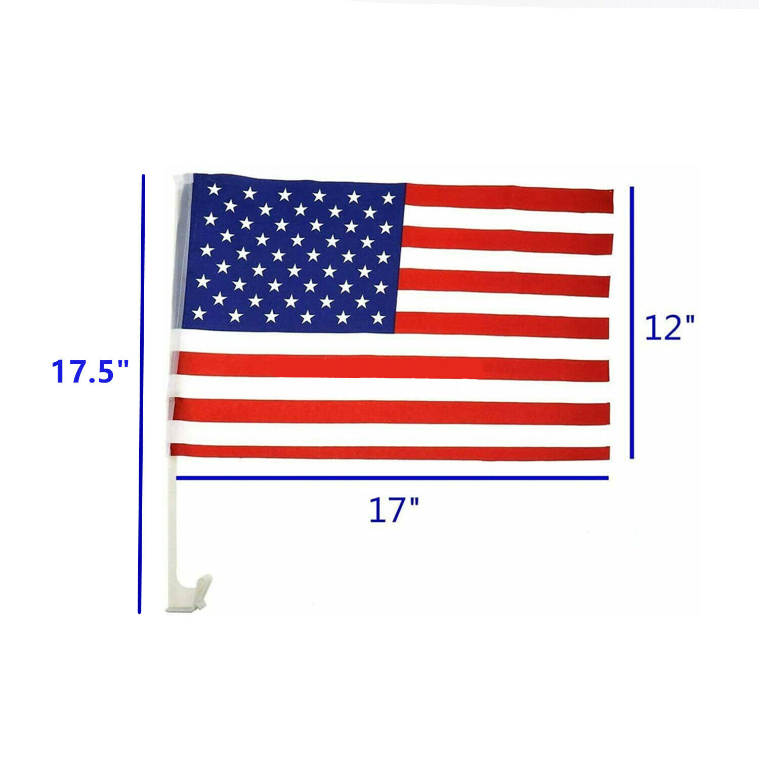12-Pack USA Flag Car Window Clips