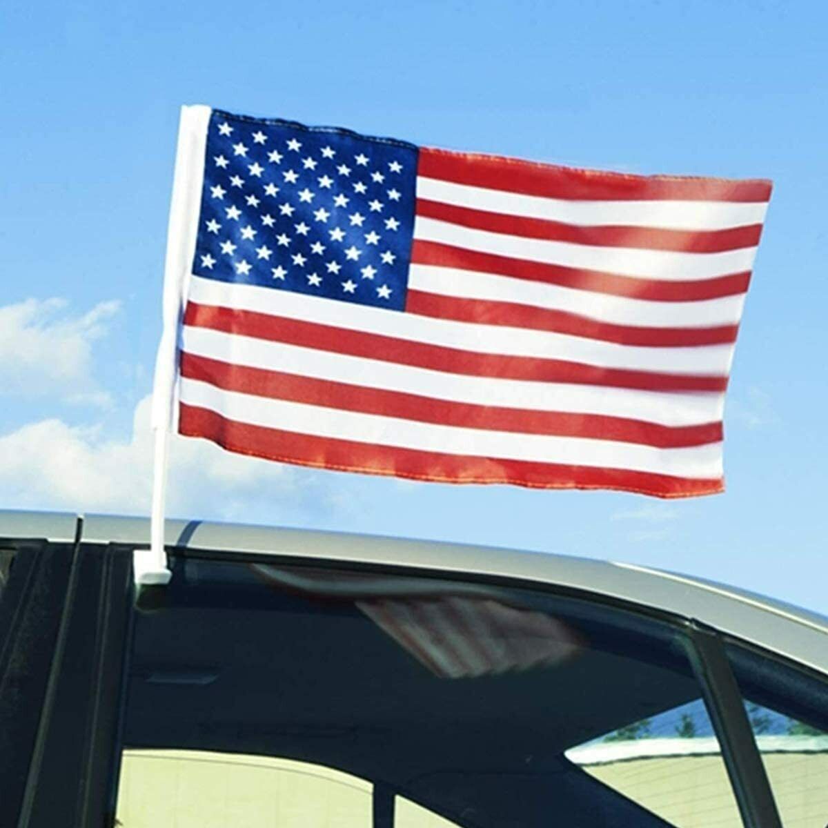 12-Pack USA Flag Car Window Clips