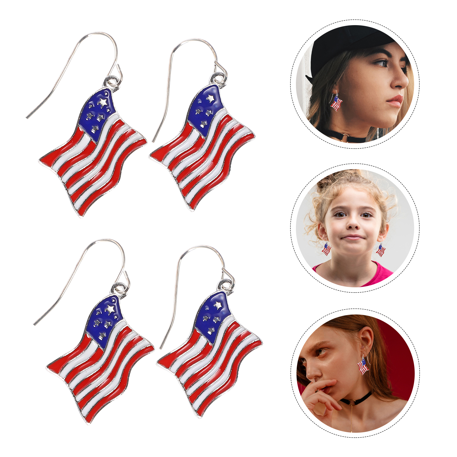 Patriotic Earrings - 2 Pairs for 4th of July