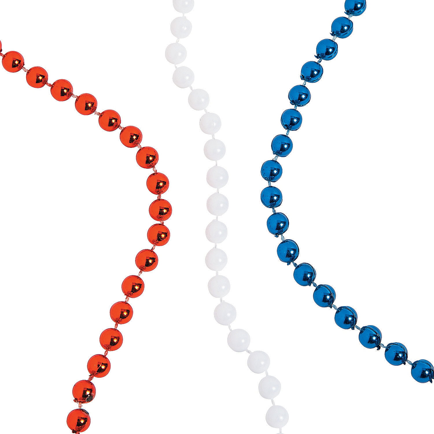 Patriotic Red, White & Blue Beaded Necklace Set