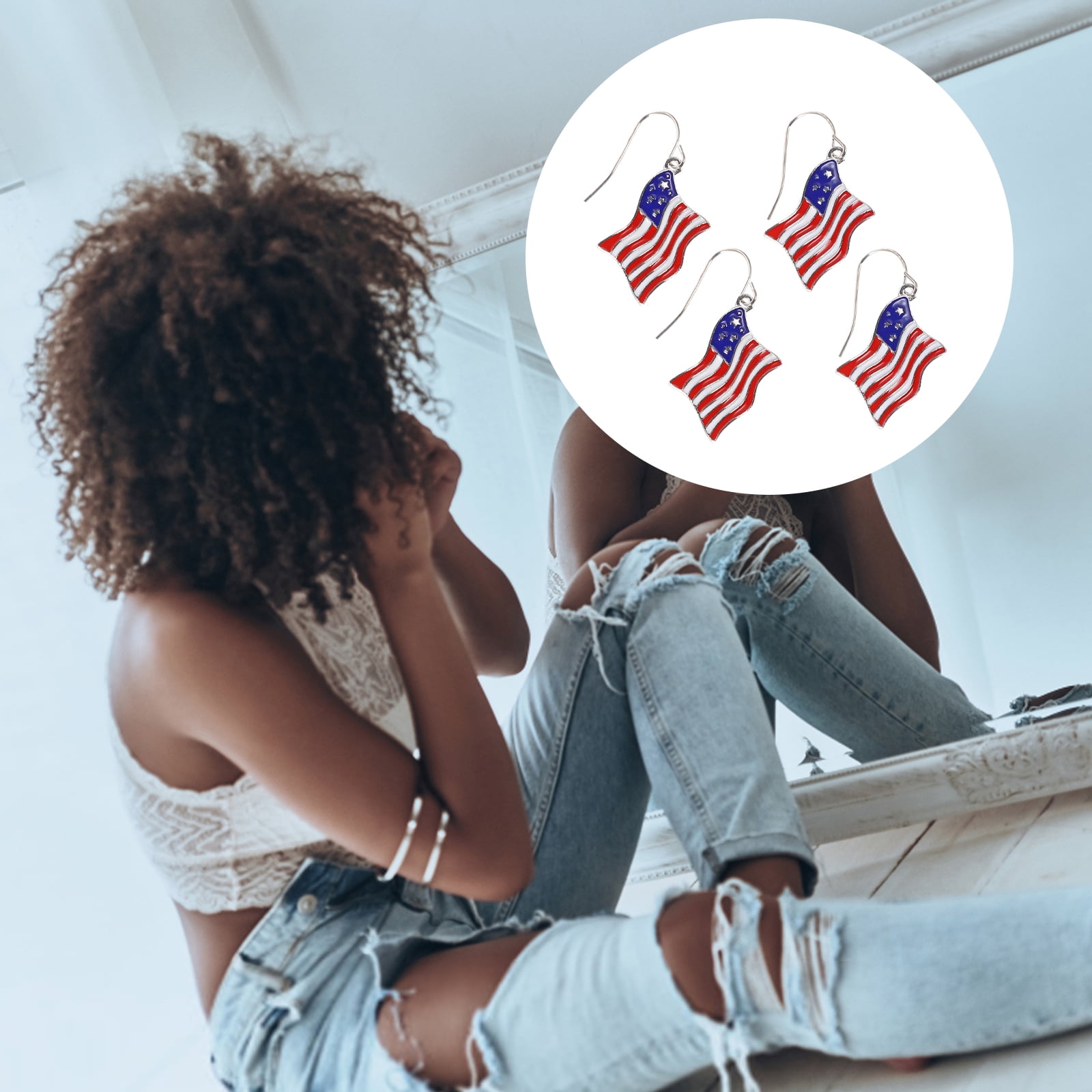 Patriotic Earrings - 2 Pairs for 4th of July