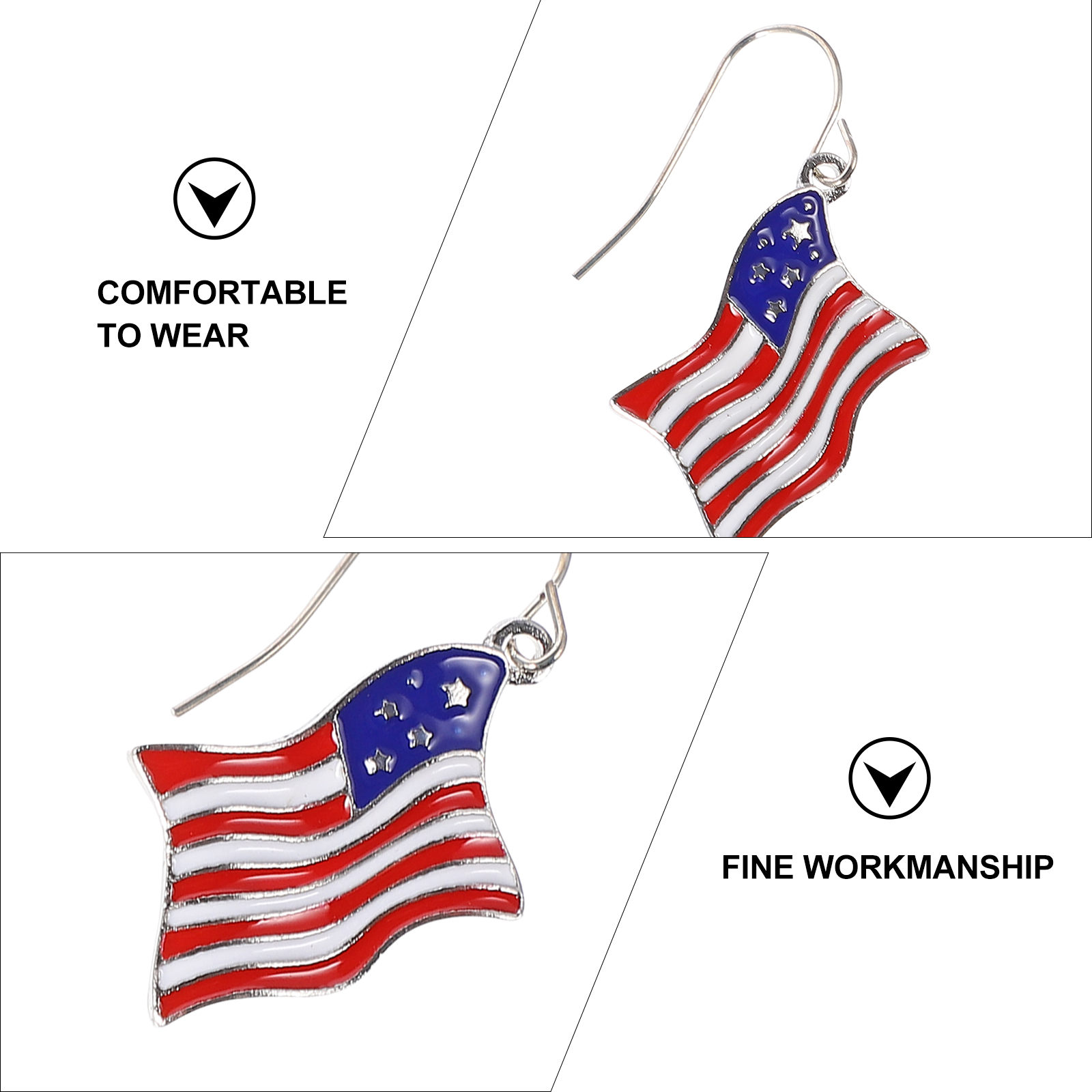 Patriotic Earrings - 2 Pairs for 4th of July
