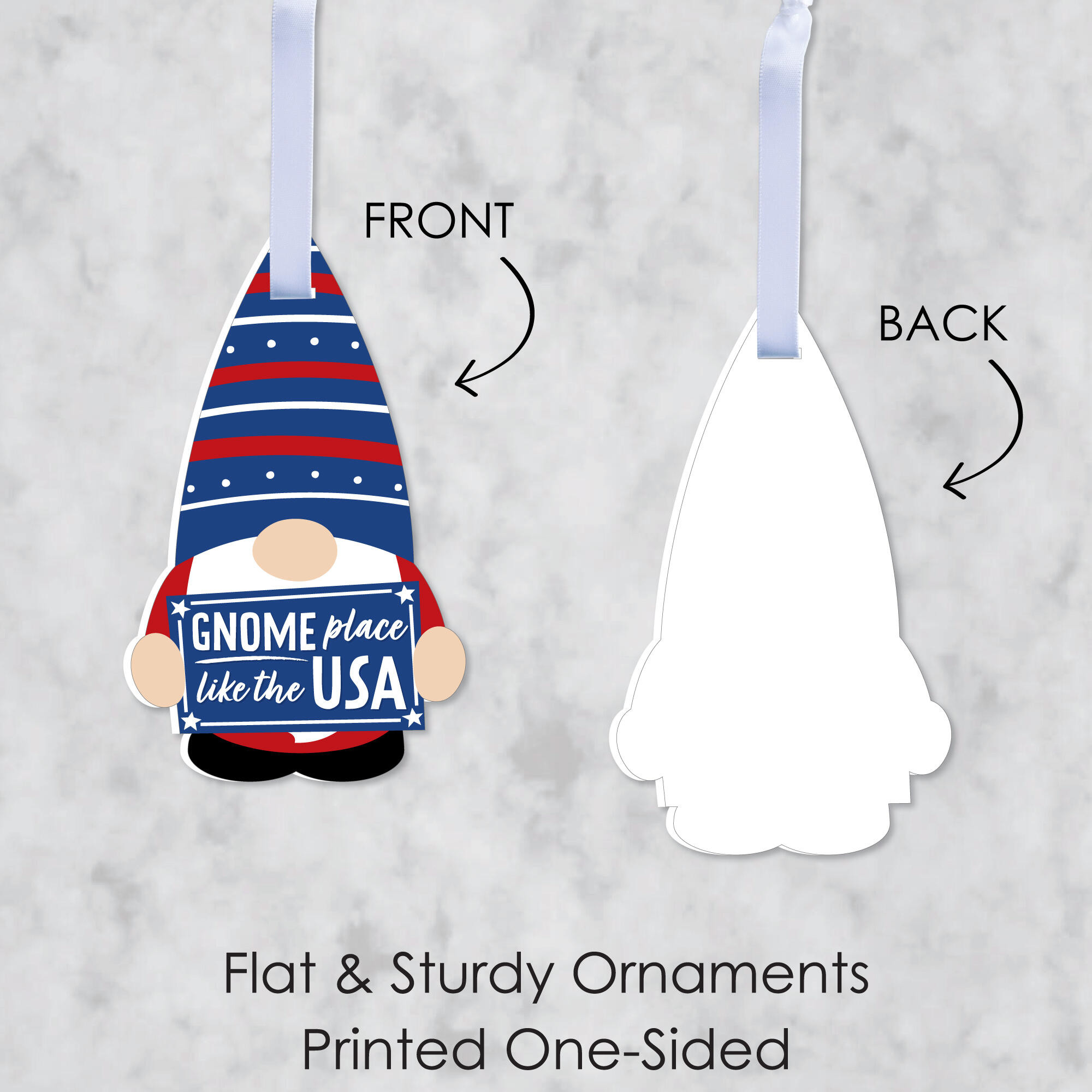Patriotic Gnome Ornaments - Set of 12