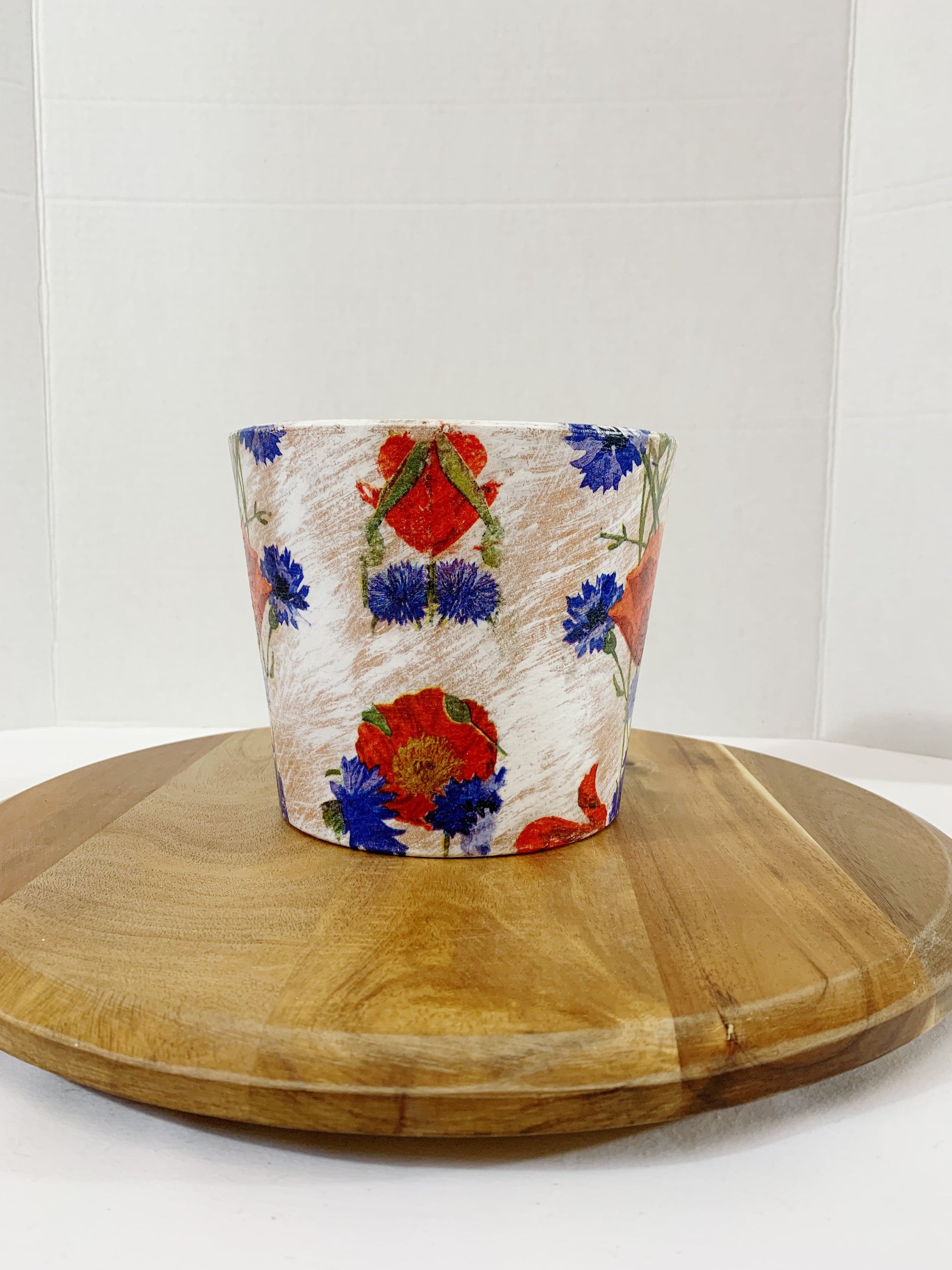 Patriotic Red, White, and Blue Floral Planter