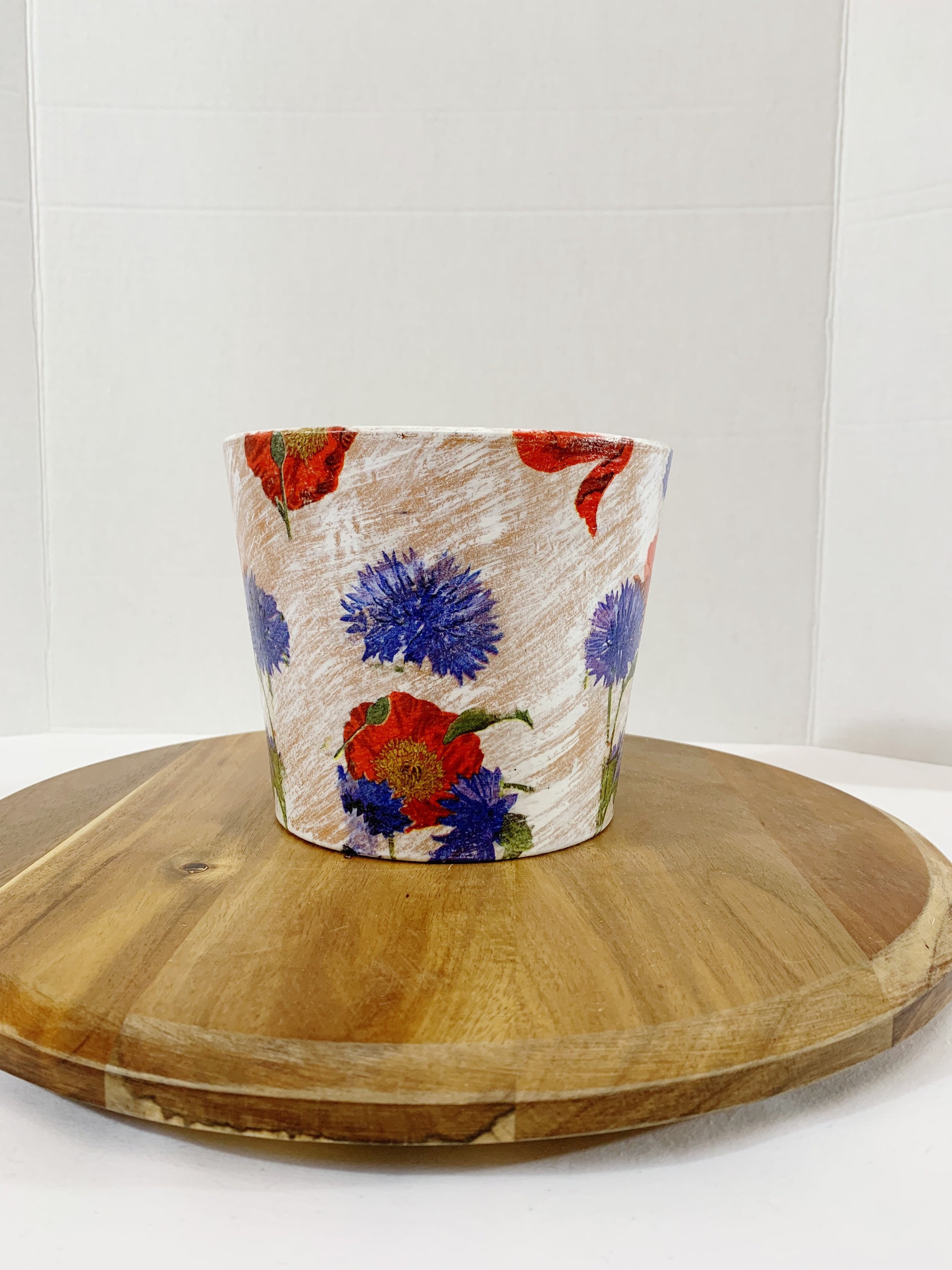 Patriotic Red, White, and Blue Floral Planter