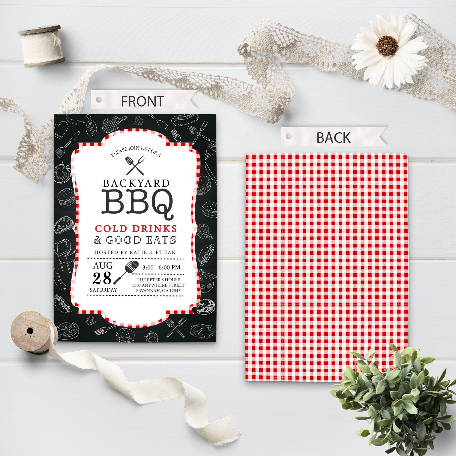 Printable Backyard BBQ Invitation by Corjl