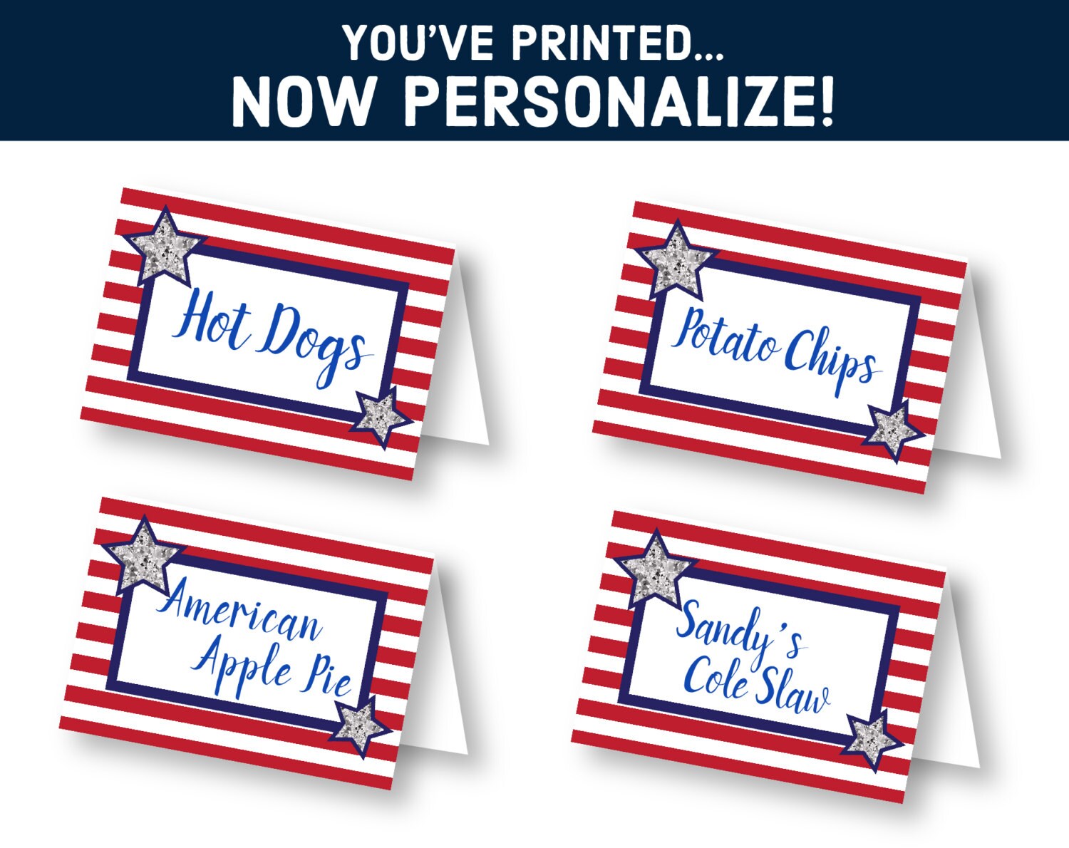 July 4th Party Place Card Set