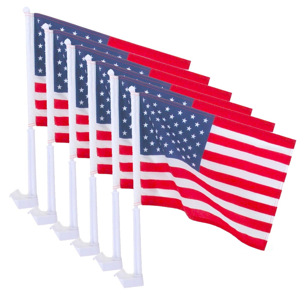 USA Patriotic Car Window Flags Set