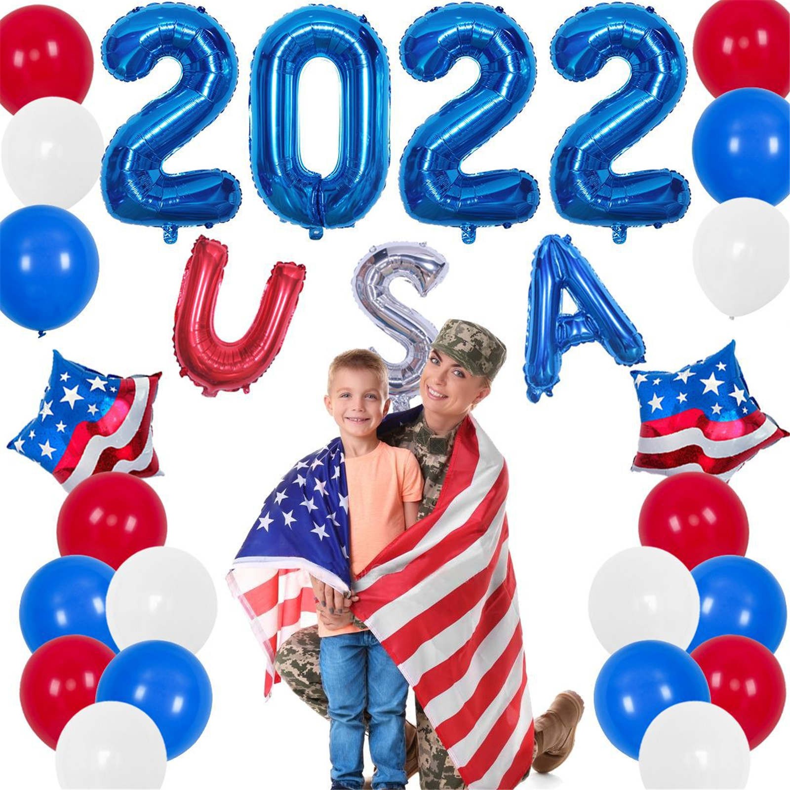 Patriotic Balloon Garland Kit for July 4th