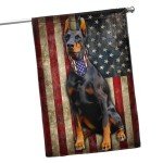 Doberman Pinscher American Flag - 4th of July Decor