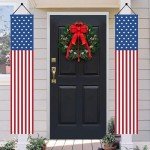 12"x71" American Flag Porch Banner Decor